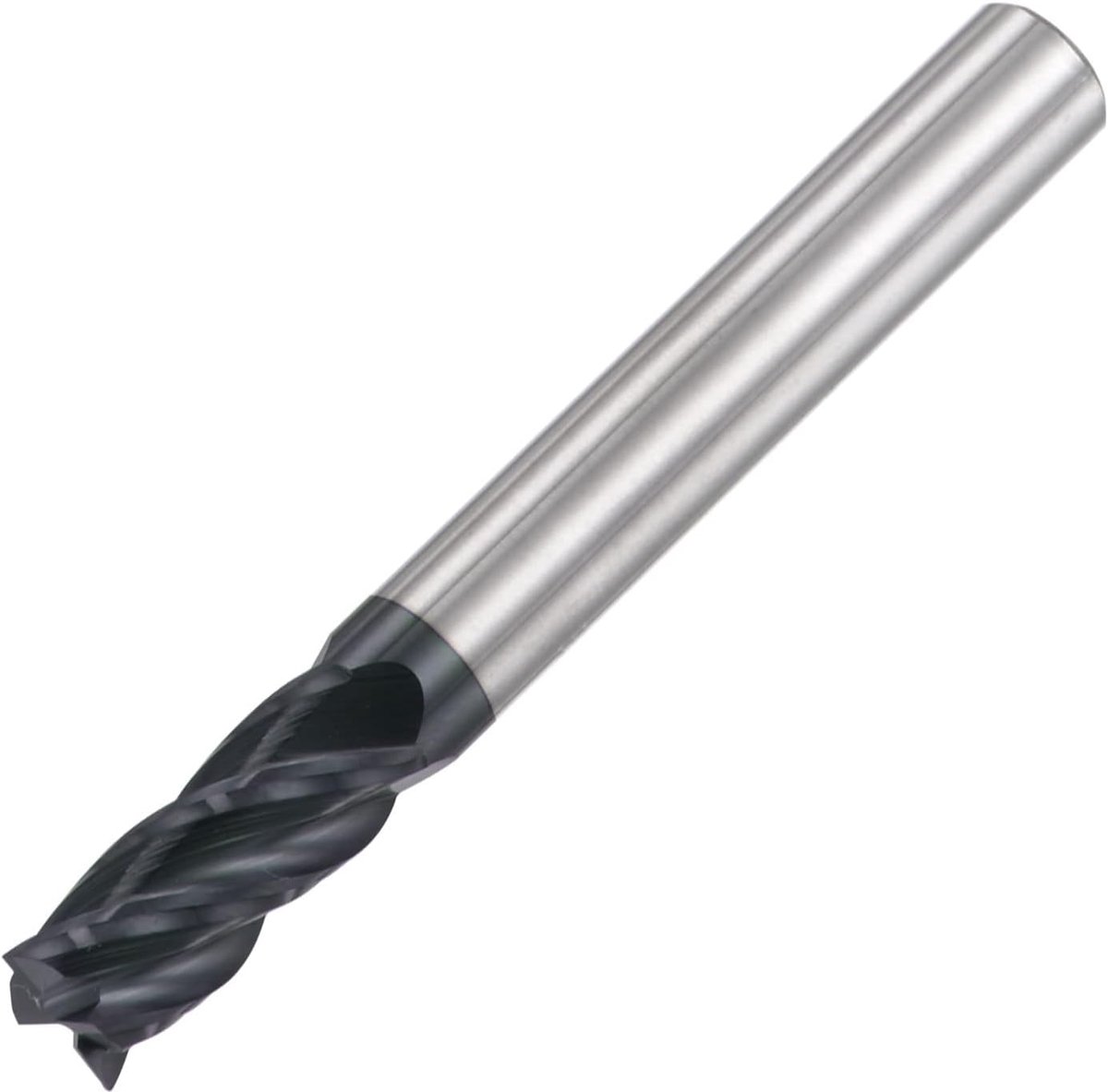 sourcing map Schachtfrees vierkante kop 6 mm puntdiameter volledig hard metaal AlTiN gecoate CNC-frees 4 groeven spiraalfrees HRC45 met 6 mm schacht 50 mm (2 inch) lengte