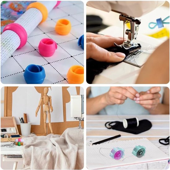 88 stuks, spoelhouder, gekleurde garenspoelhouder, naaispoelhouder van kunststof, houders voor naaien, accessoires voor het organiseren van garenrollen — afbeelding 3