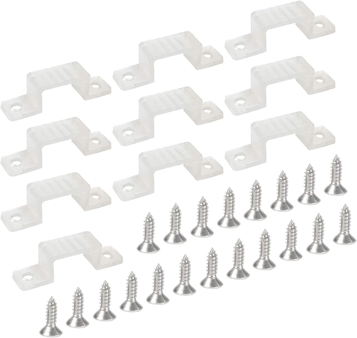 Led-verlichting, 20 bevestigingsclips voor ledstrip, 5050 SMD, lichtslang, montagebeugel met schroeven voor 17 mm brede ledstripclips