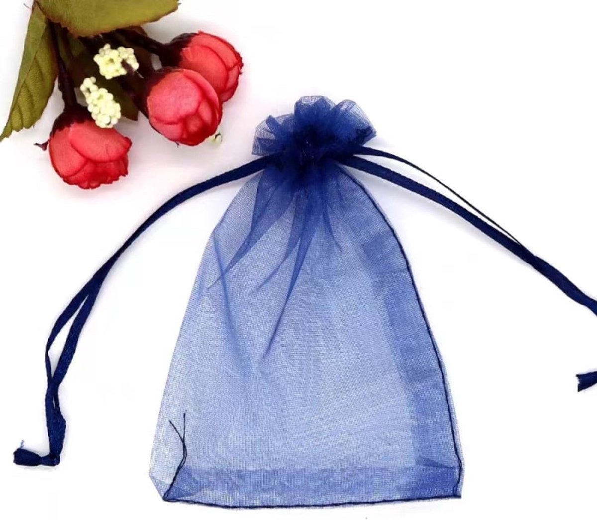 100 stuks Organza Zakjes 9x12 cm, Cadeauzakjes Organza Zakjes, Cadeau Sieraden Bruiloft Snoepzakjes voor Bruiloften (Marineblauw)