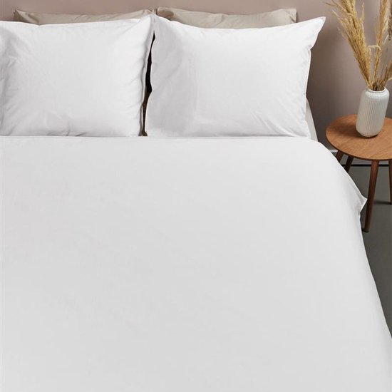 Ambiante Cotton Uni dekbedovertrek - Effen - Lits-Jumeaux XL - 260x200/220 cm - Wit van Ambiante — afbeelding 5