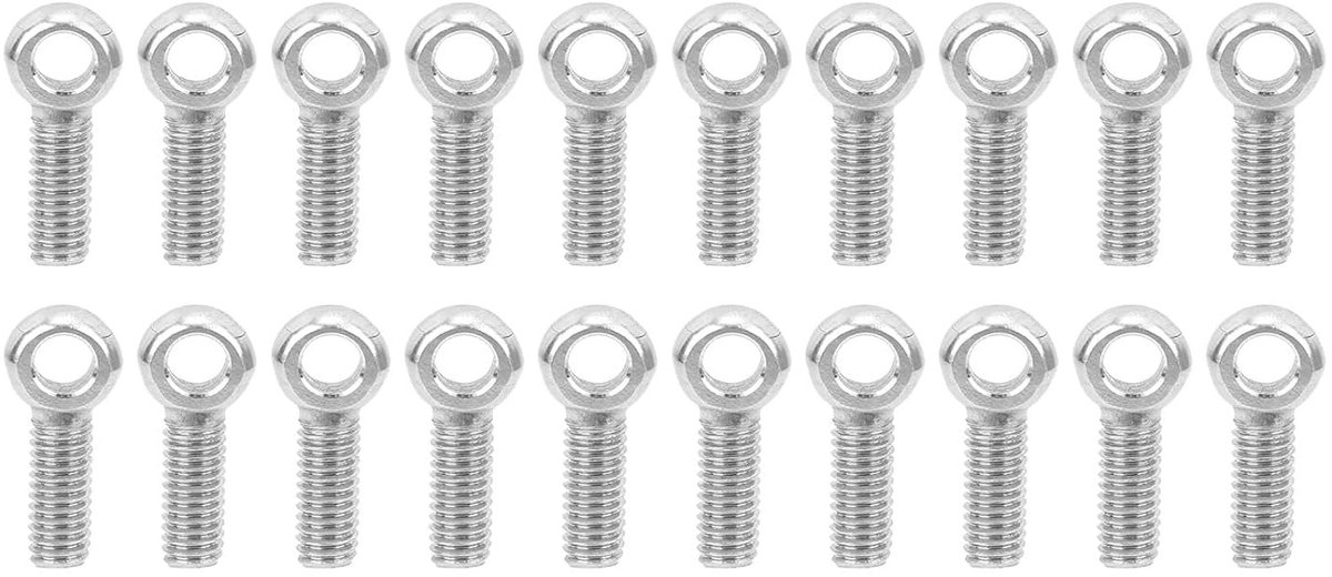 20 Stuks M6 Ring Schroeven van RVS voor Corrosiebescherming - 20 mm Lange Oogschroeven voor Bevestigen en Ophangen