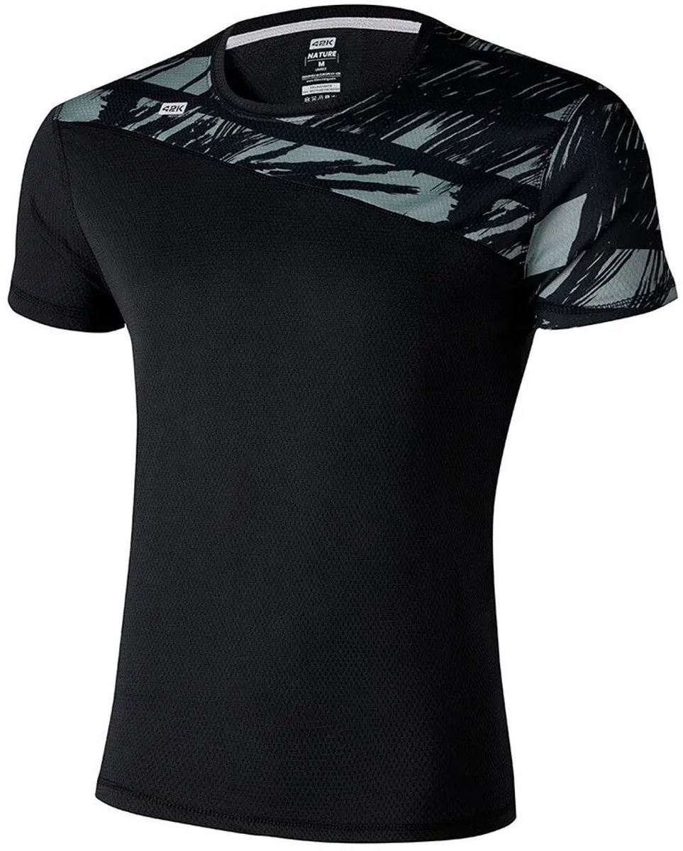 42k Running Nature T-shirt Met Korte Mouwen Zwart 2XL Man