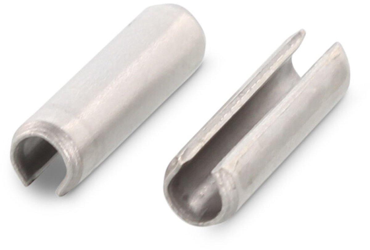 (100 STUKS) 1X6 SPANHULS (SPANBUS) ZWARE UITVOERING (RVS-A1/A2) VERENSTAAL (14310) DIN 1481 (ISO 8752)