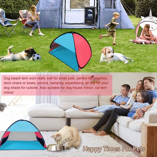 YAGXIG Draagbare mini strandtent - Strandtent voor honden - Luifel voor huisdieren - Luifel voor laptops in de buitenlucht - Opvouwbare luifel - Automatische draagbare mini opvouwbare luifel - Geschikt voor kamperen, wandelen en picknicks — afbeelding 2