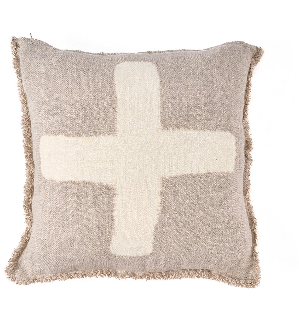 Bazar Bizar Antwerp The Ivory Cross Cushion Cover - Natural White - 50x50 Naturel