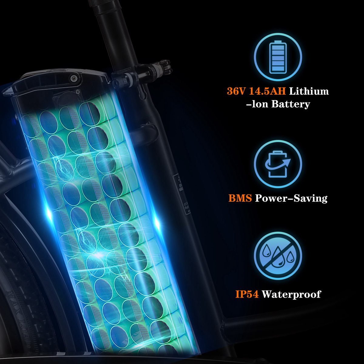TTGO YY-26ST E-bike - 25 km/u - 26inch - 50km actieradius - 250W motor - 36V14.5Ah accu - 70NM - zwart thumbnail 2