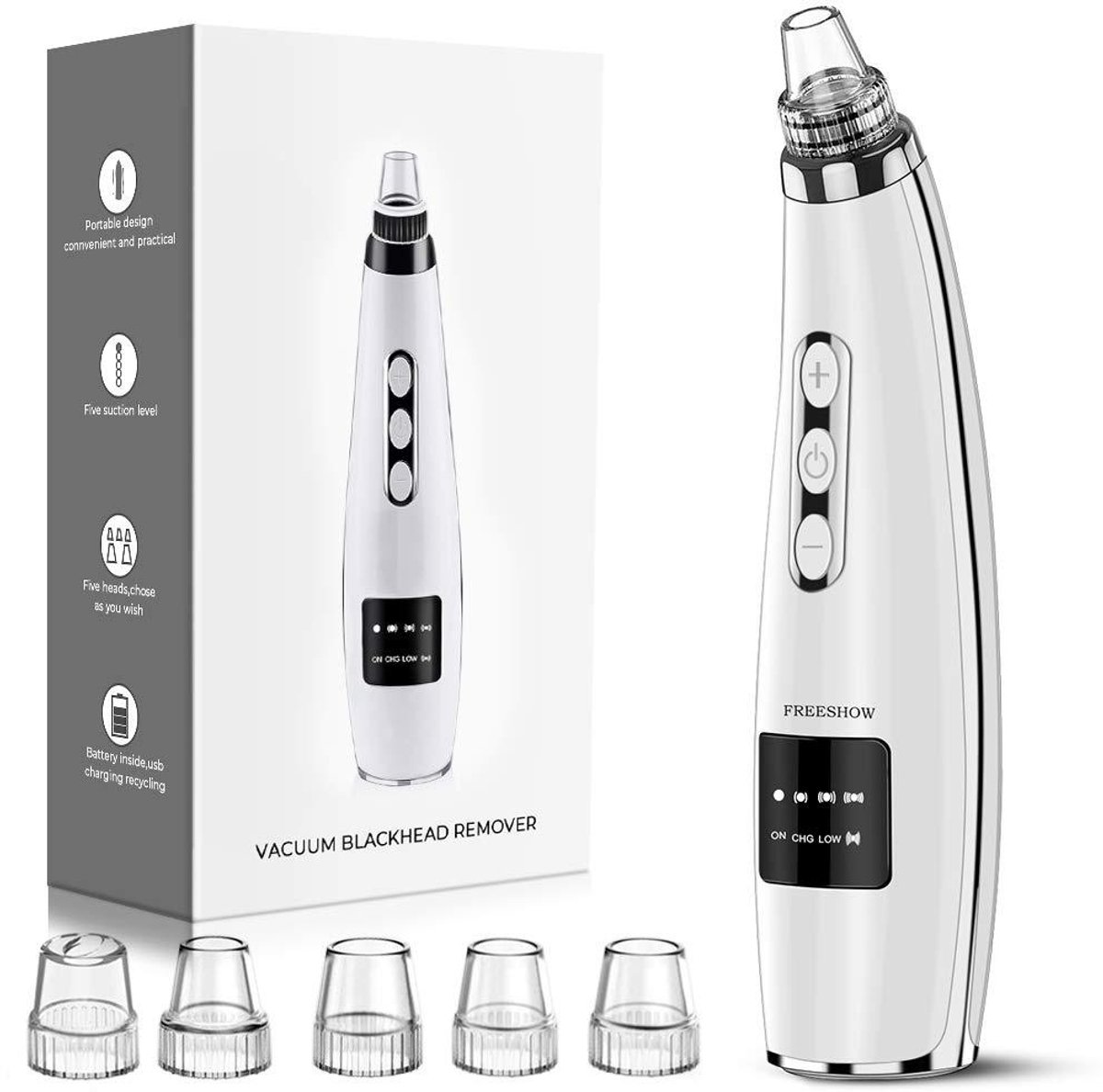 Blackhead Remover Pore Vacuum Upgraded Facial Pore Cleaner Electric Comedone Whitehead Extractor Tool-5 Suction Power