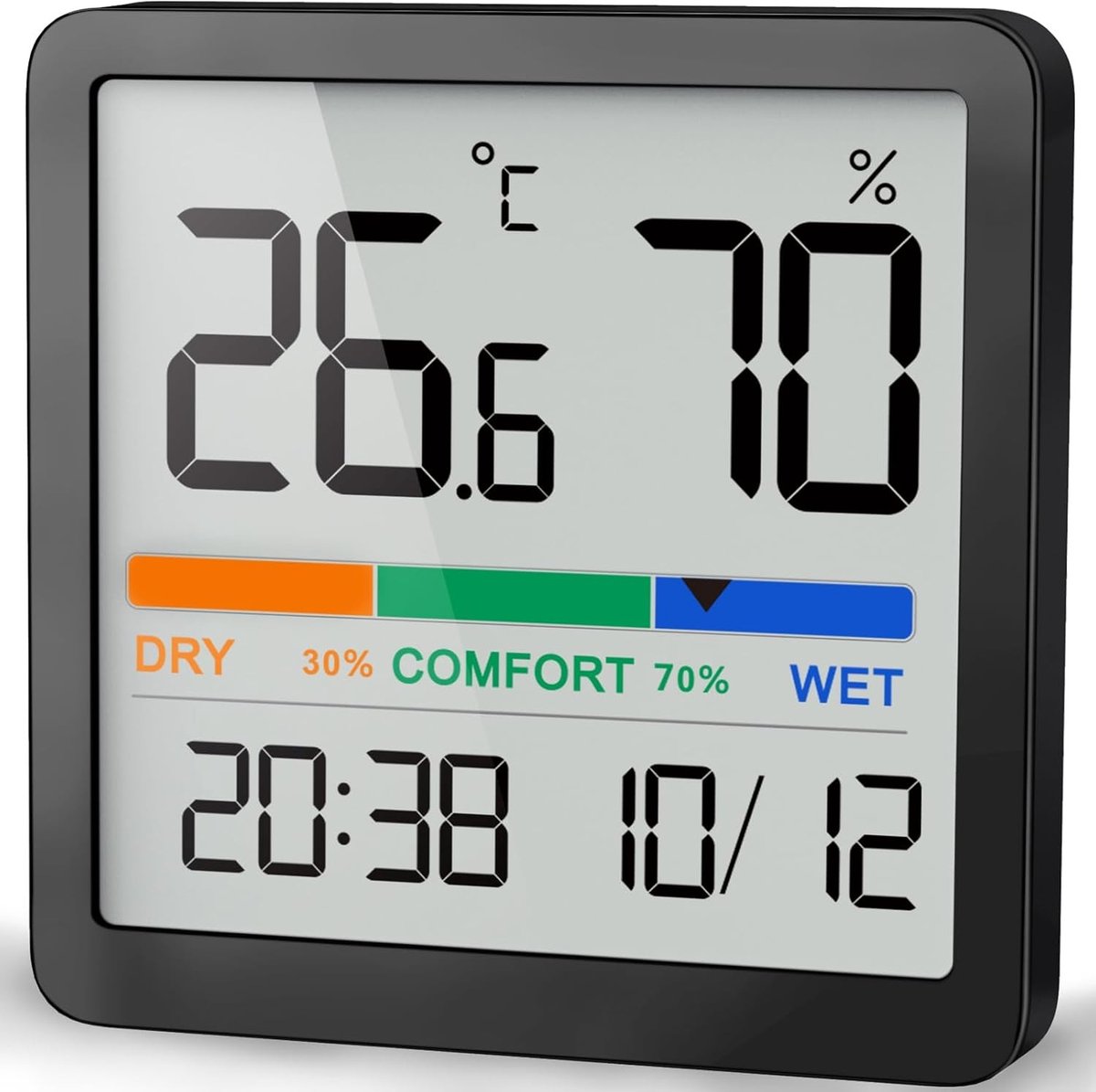 Digitale Thermo-Hygrometer - Zwart - Hoge Nauwkeurigheid - Draagbaar - Voor Binnen