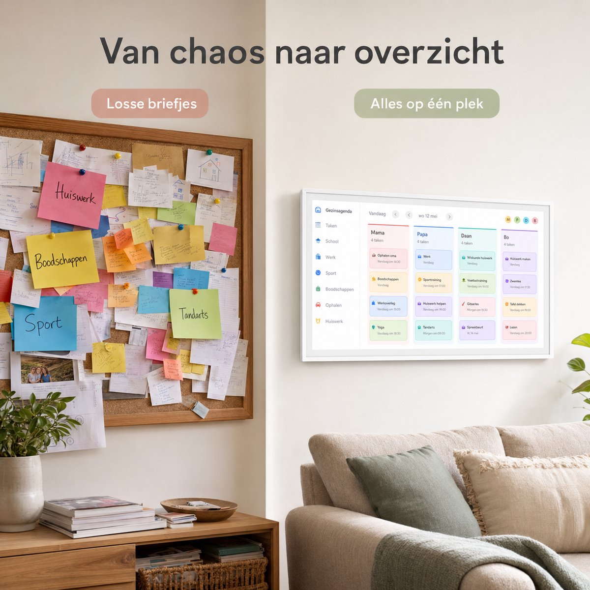 Elcostar® PRO Digitale Kalender & Digitale Fotolijst in 1 - 15,6 inch - Full HD Touchscreen - Slimme Gezinsplanner - Digitale Takenlijst - Interactief Haarddisplay - Montage voor Wand en inclusief standaard - Moeiteloze planning & overzicht thumbnail 7