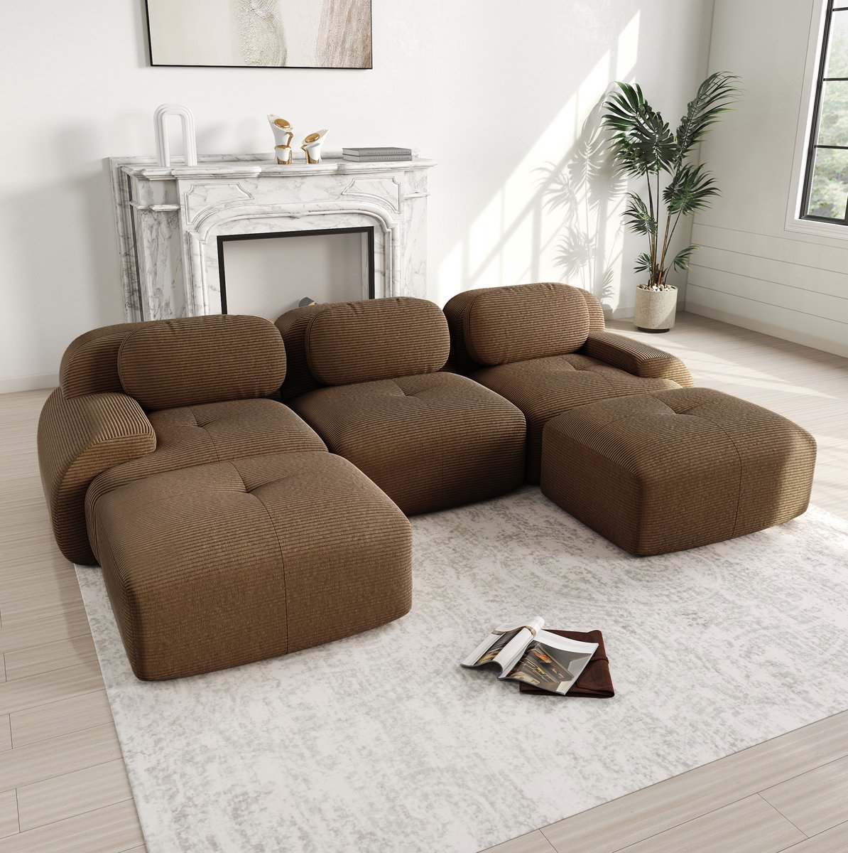 DESMIU U-Bank 298 x 178 x 70 Cm - Modulair Zonder Montage Met Antislip Onderzijde - Voor W