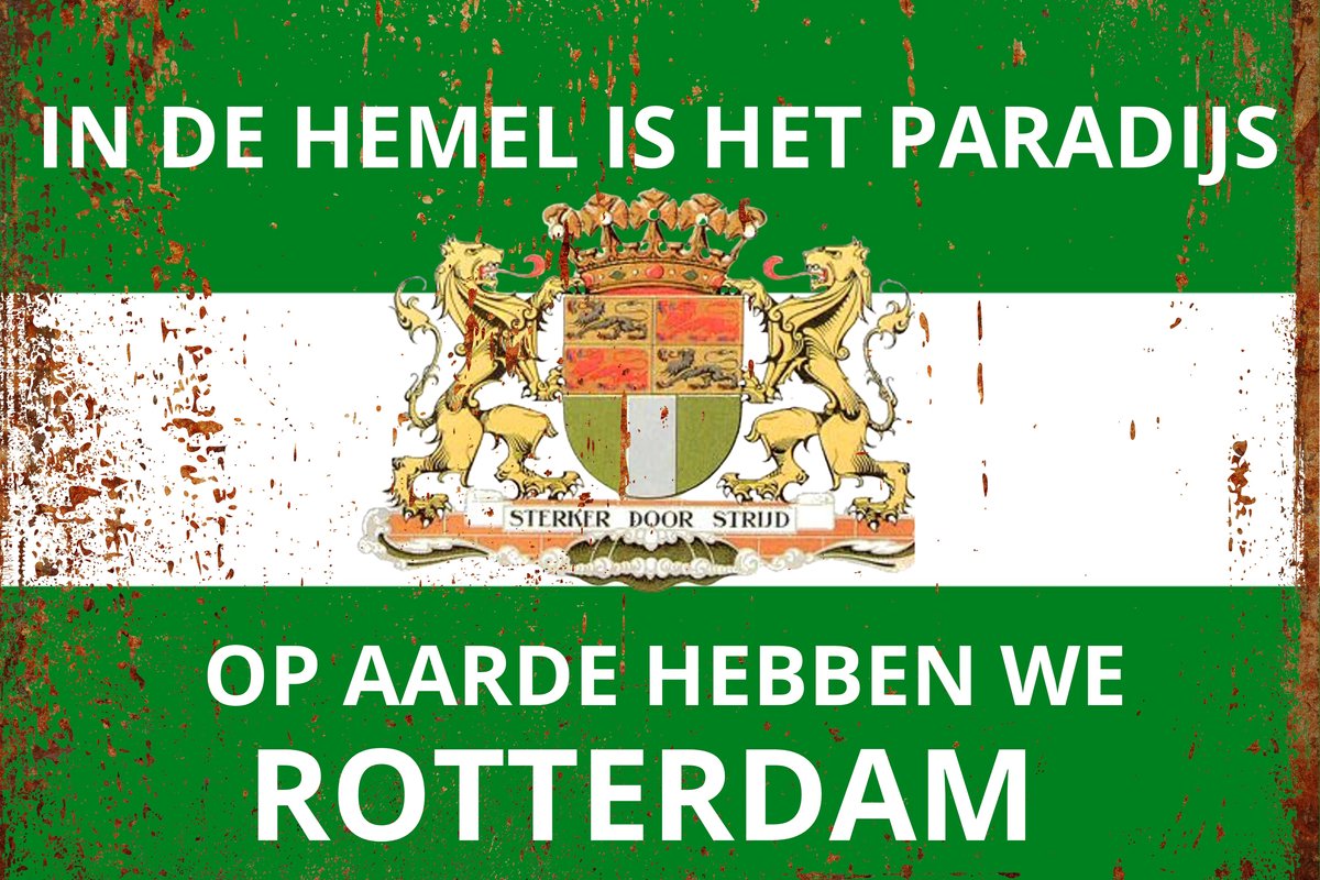 Metalen wandbord 20 x 30 cm - NL tekst - Nederlands - Rotterdam - Mancave - Bar