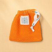 Loofys Zeepzakje Oranje – Katoenen Zeephouder voor Douche & Reis – Voor Shampoo Bar, Conditioner Bar & Body Bar