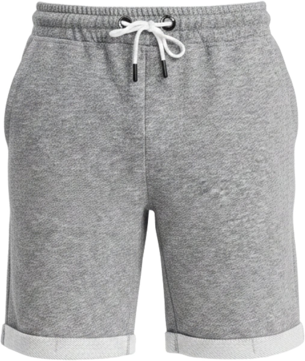 OMBRE Korte broek - regular fit - katoen - gemeleerd Asgrijs XXL