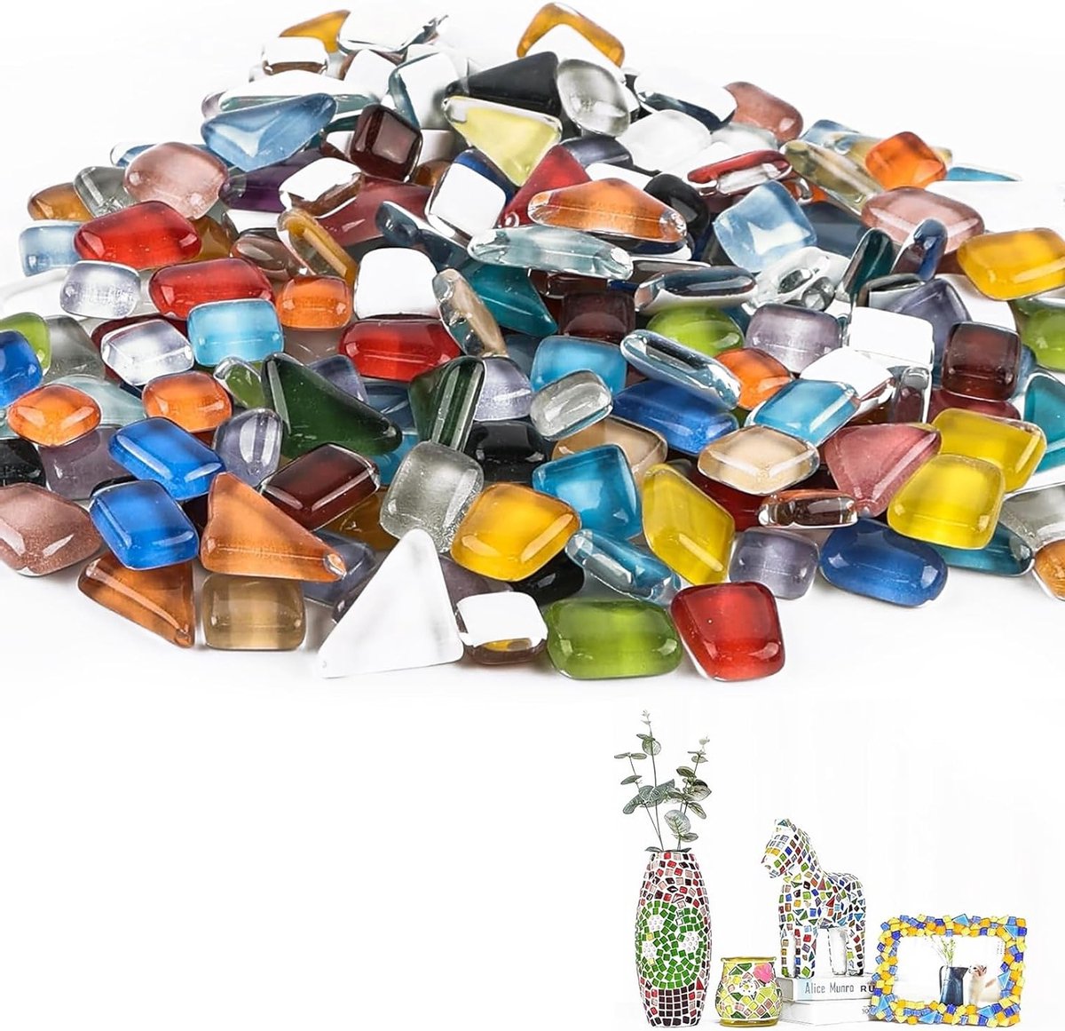 400g Gemengde Kleur Kristallen Mozaïektegels voor DIY Hobby's, Handgemaakte Decoratie en Kunstprojecten