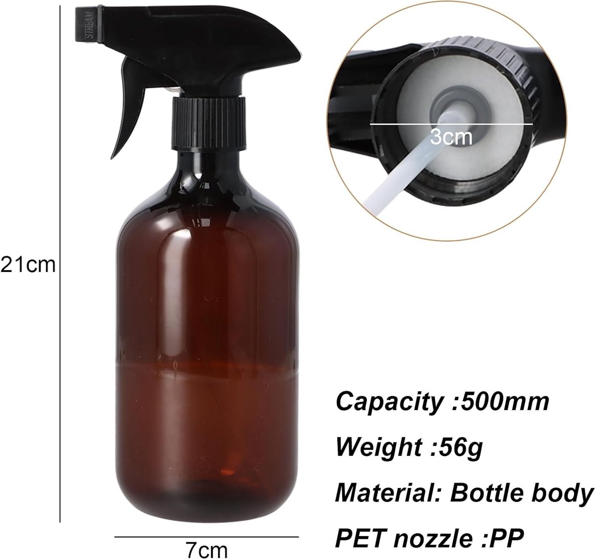 Spuitflessen Set - Kunststof - 500 ml - Multifunctionele Sproeikop - Voor Tuin en Huishoudelijk Gebruik