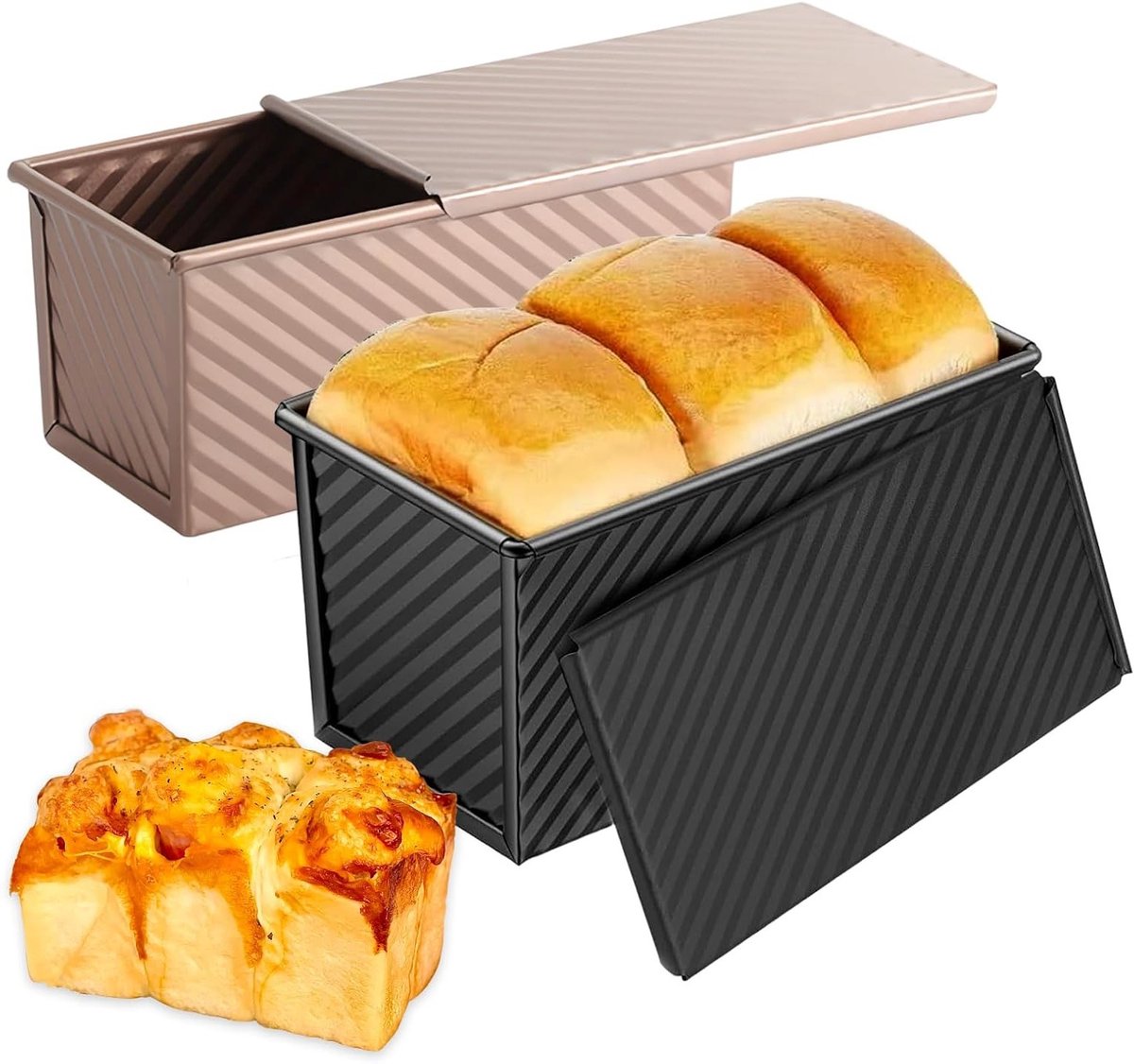 Broodbakvorm met Deksel, Set van 2 Stuks, Ideaal voor Brood, Taart en Gebak, Met Ventilatieopeningen voor Perfecte Resultaten