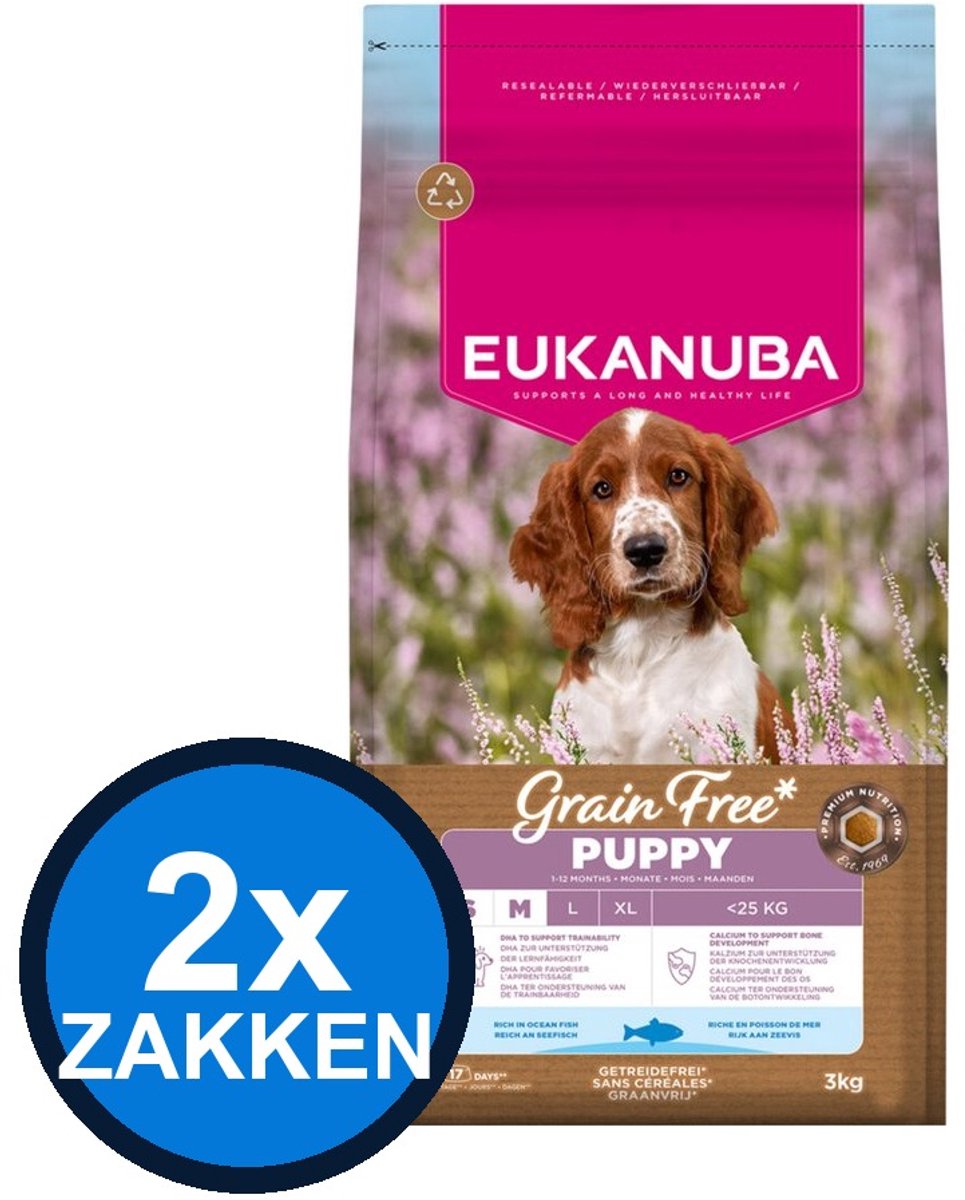 Eukanuba Eukanuba - Grain Free Dog Puppy Small/medium Ocean Fish - Hondenvoer Droogvoer - 3 kg