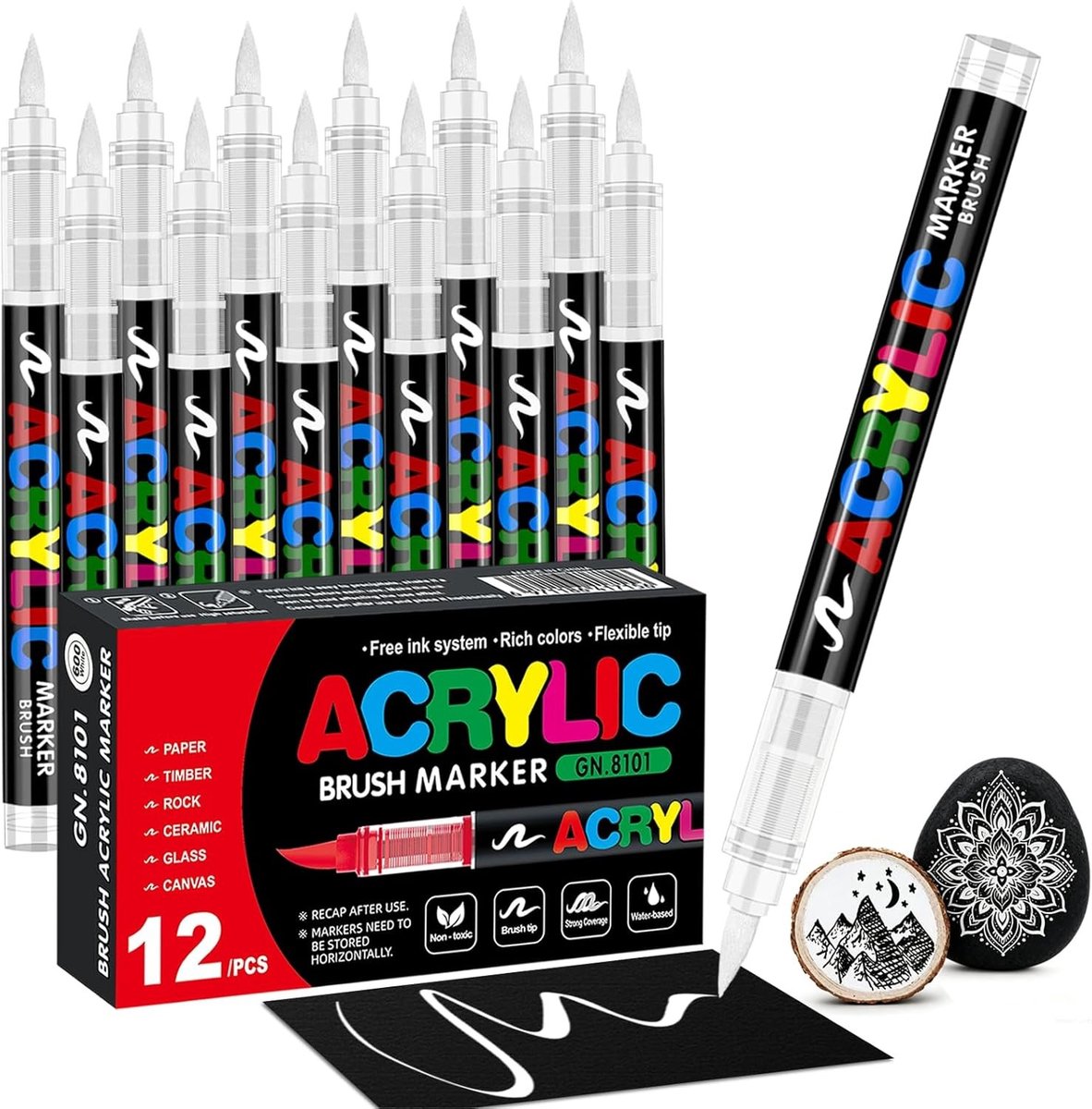 Acrylstiften - Wit - Waterdicht - Sneldrogend - Voor Kunstenaars en Creatieve Projecten