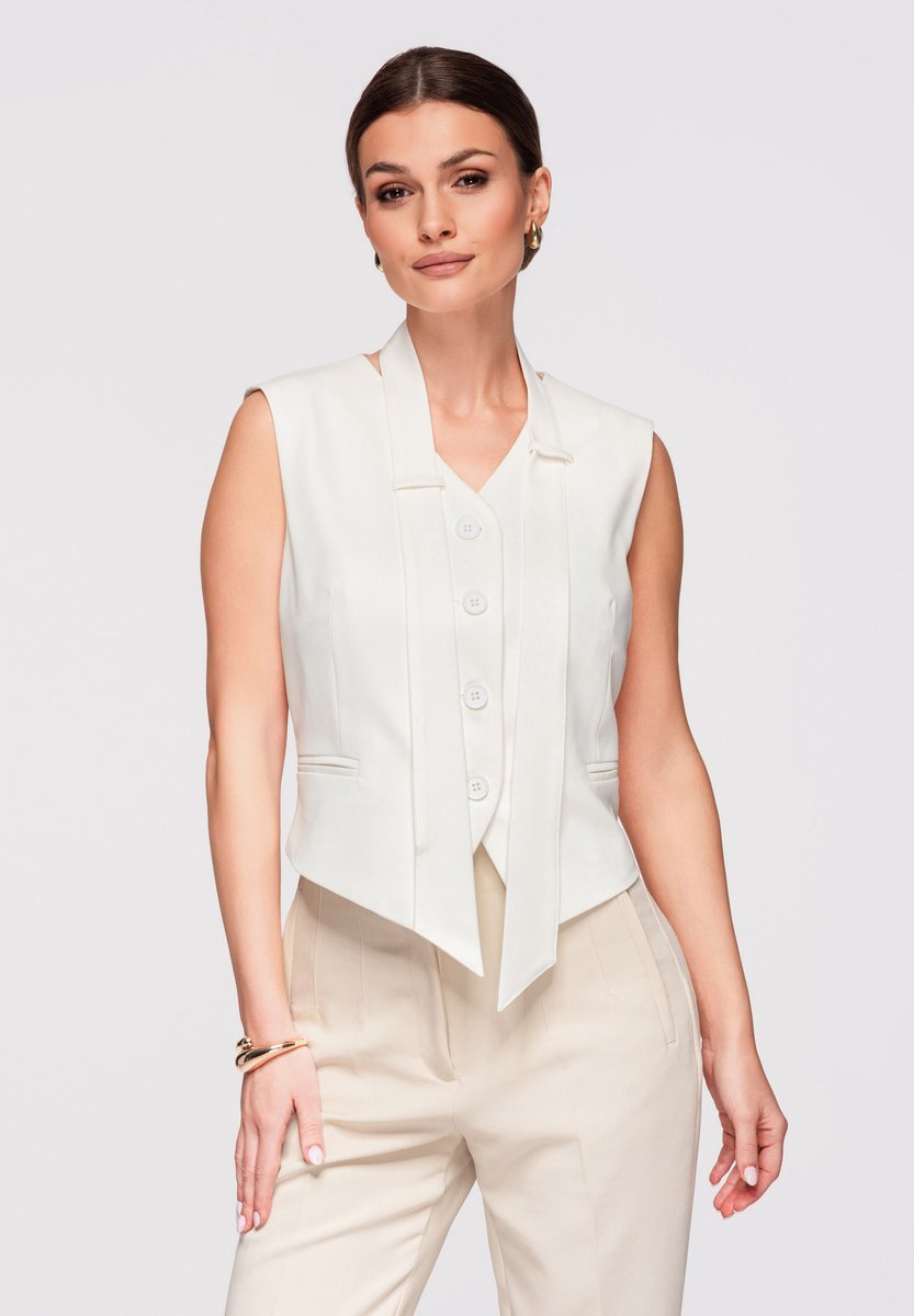 OMBRE Gilet - Regular Fit - Knopen - Effen Wit M