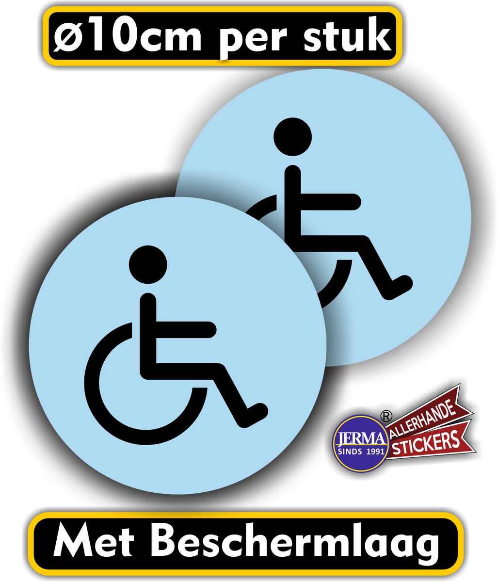 WC deur sticker Rolstoel set 2 stuks