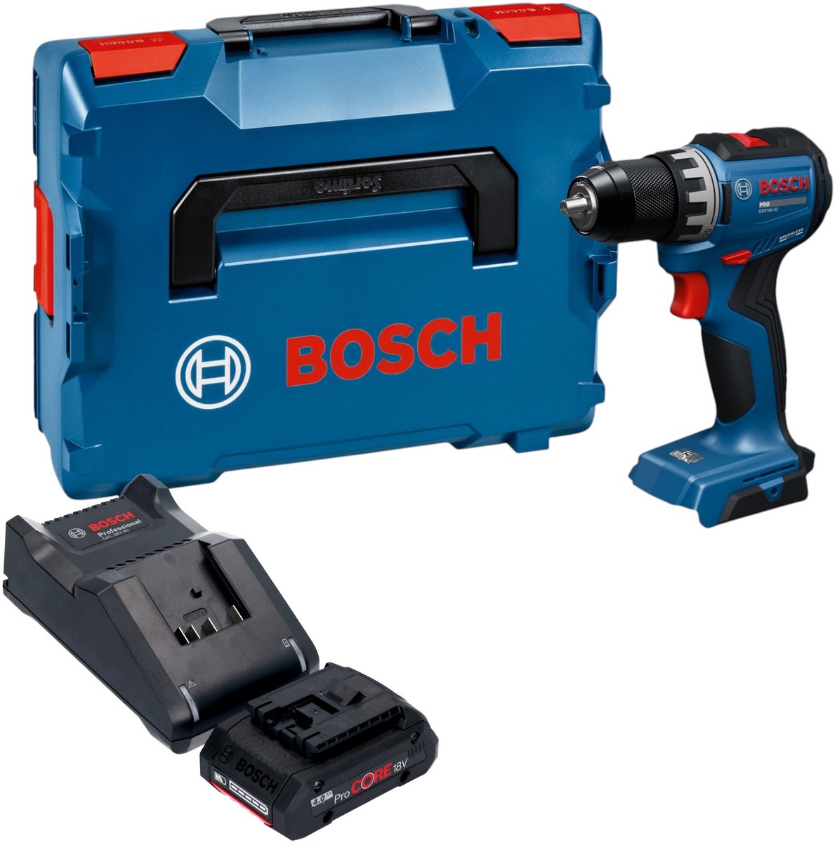 Bosch GSR 18V-52 Professional accuboormachine 18 V 70 Nm borstelloos + 1x ProCORE-accu 4,0 Ah + oplader + L-Boxx
