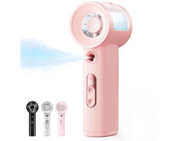 Handventilator met waterspray - 5 snelheden, 4000 mAh, compact ontwerp, mistventilator voor strand…