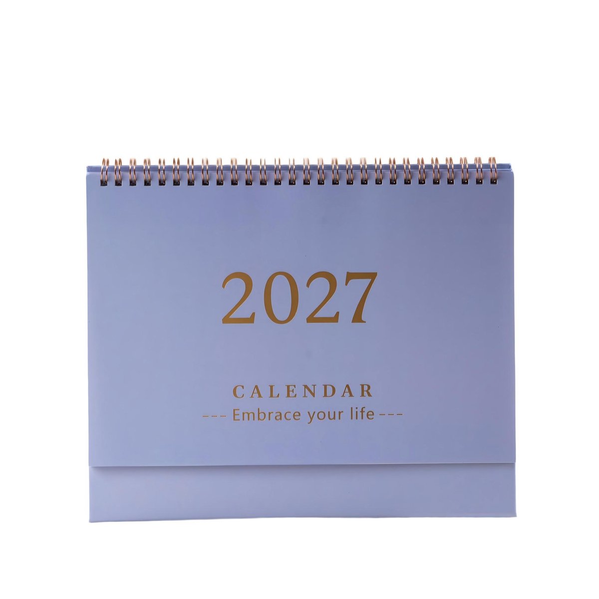 Bureaukalender 2026-2027 – Engelstalige Flipkalender – Bureauplanner met Grote Schrijfruimte – Maandplanner voor Kantoor, Studie en Thuis – Lichtblauw – 25 × 21 cm – 1 Stuk