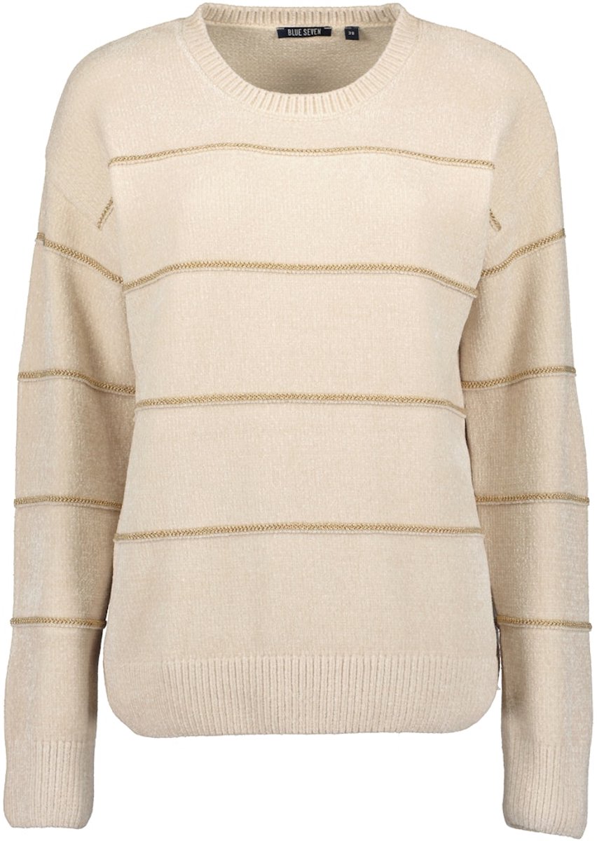 Blue Seven - dames - Trui 248129 beige streep Blue Seven - maat 38