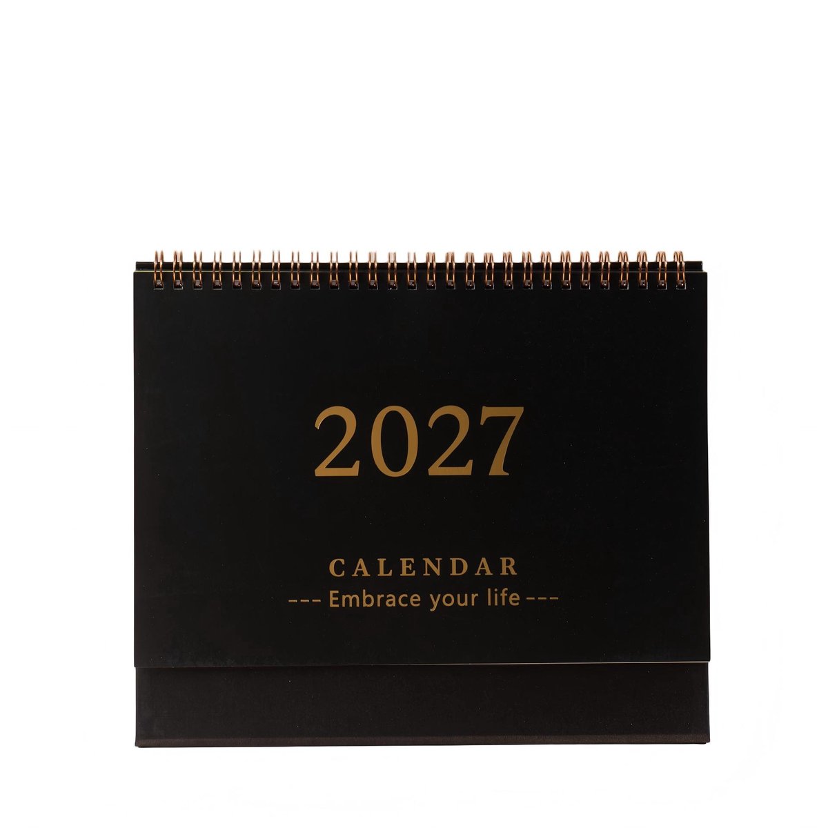 Bureaukalender 2026-2027 – Engelstalige Flipkalender – Bureauplanner met Grote Schrijfruimte – Maandplanner voor Kantoor, Studie en Thuis – Zwart – 25 × 21 cm – 1 Stuk