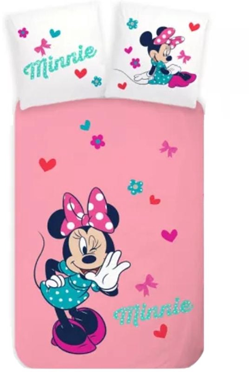 Roze Minnie Mouse Dekbedovertrek Whisper - 140 x 200 cm - Katoen - 70 x 90 cm