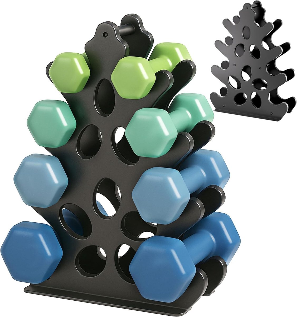 Halterstandaard - Metaal - 4 Etages - Stabiele A-frameconstructie - Voor Korte Halters