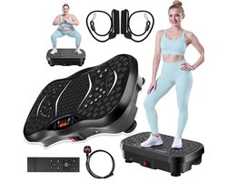 Vibrerende Fitness Plank Met Smart-LCD-Display Bluetooth En 2 Weerstandsbanden - 99 Standen 150kg Draagvermogen - Stille Motor Compact - Voor Thuis Kantoor En Sportschool