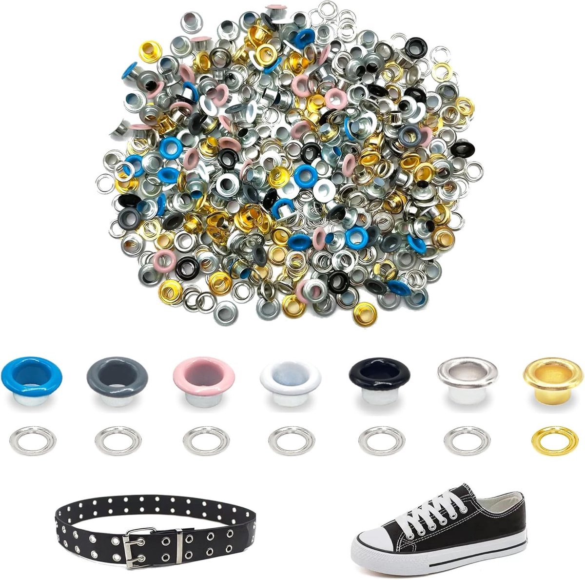 210 Stuks 5mm Oogjes Set in Diverse Kleuren met Washers voor Creatieve Projecten en DIY Crafts