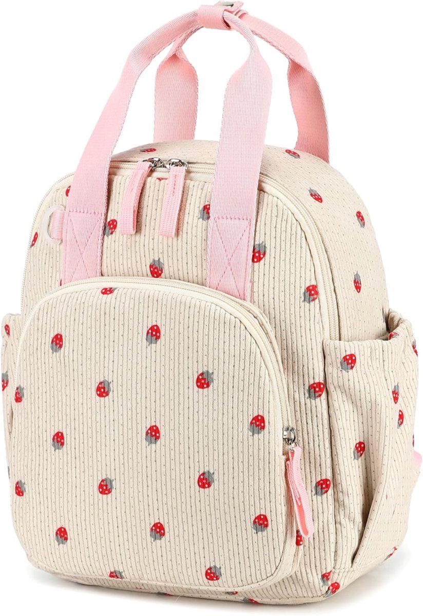 CRLYN® Boekentas Meisjes Lagere School - Schooltas Eersteleerjaar Groot - Aardbeirijst