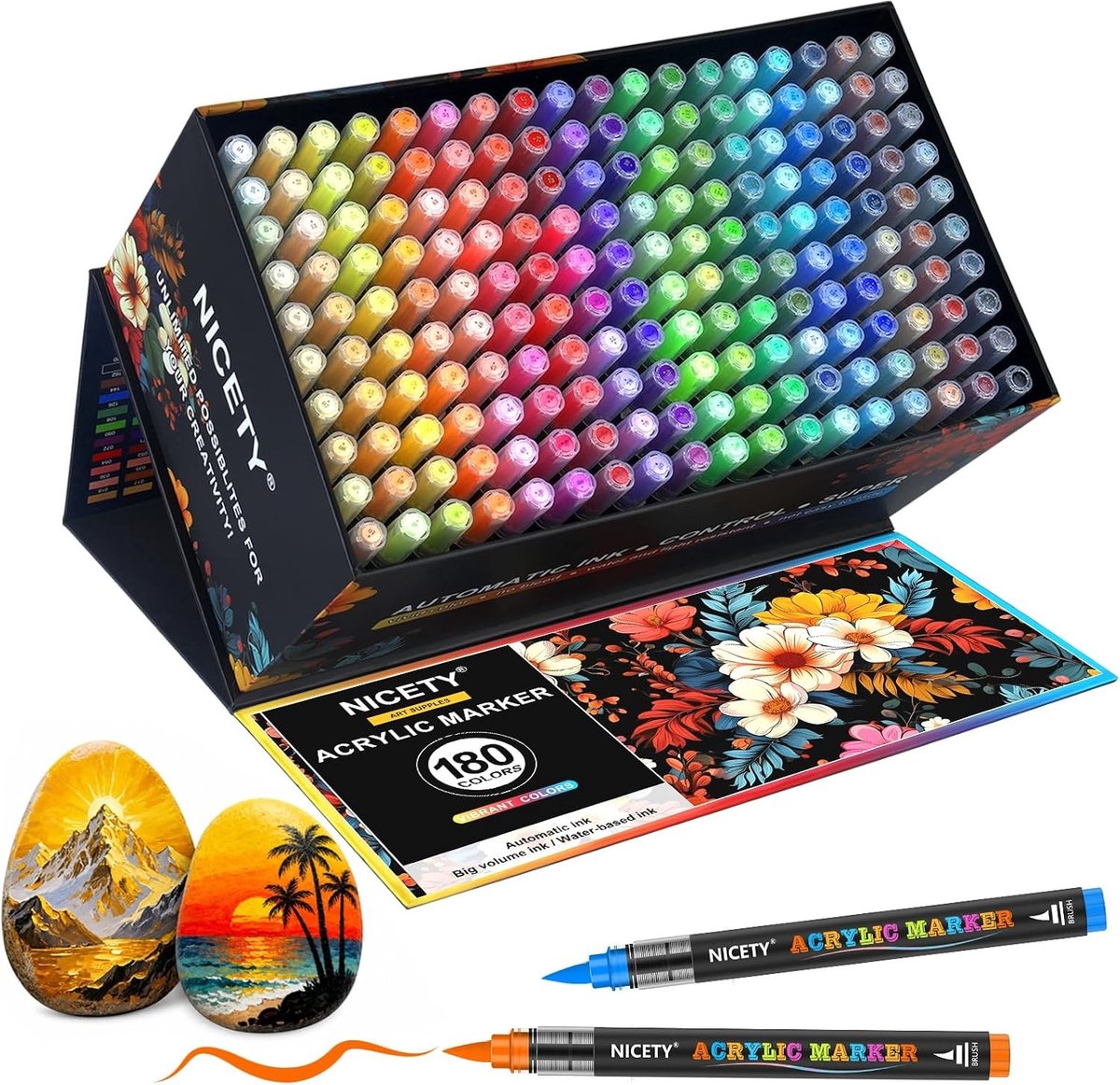 Acrylverf Pennen - Multicolor - Borstelschildermarkeringen - Watergedragen Inkt - Voor Volwassenen
