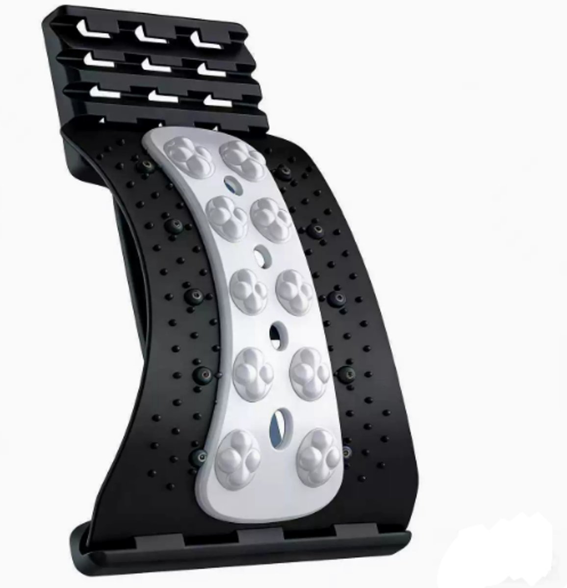 Premium Back Stretcher for Lower Back Pain Relief – 4-Level Adjustable Lumbar Support Board with Soft EVA Massage Strip – Durable & Portable Back Cracker to Release Tension and Reset Your Day (Black)