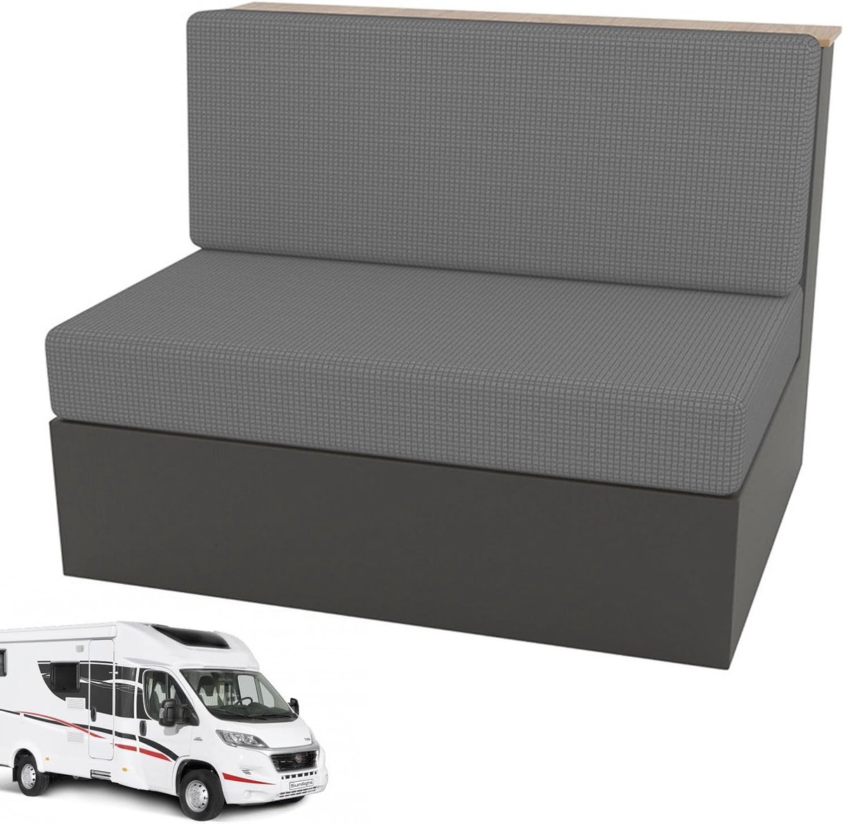 Set van 2 Wasbare Kussenhoezen voor Voedsel, Motorhome en Caravan - Inclusief Ritssluiting, Perfect voor Stoelen en Banken