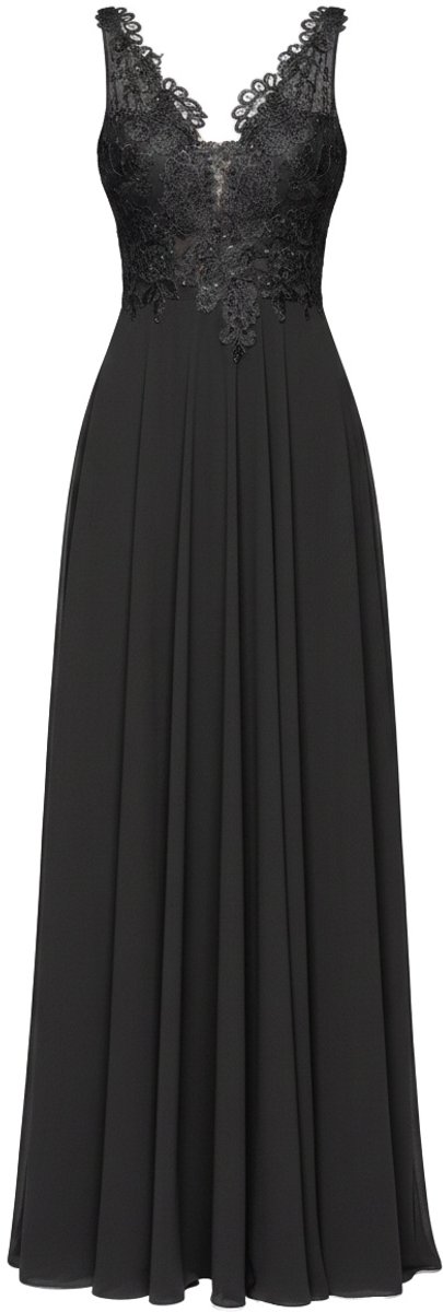 LARICA Jurk - Mouwloos - Rits - Gebloemd Zwart XS