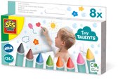 SES Creative - Tiny Talents - Badkrijt - 8 vrolijke kleuren - voor tegels en de badkuip - Badspeelgoed - Speelgoed 2 Jaar