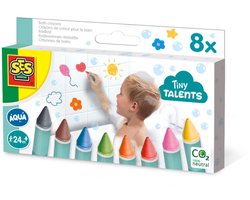 SES Creative - Tiny Talents - Badkrijt - 8 vrolijke kleuren - voor tegels en de badkuip - Badspeelgoed - Speelgoed 2 Jaar