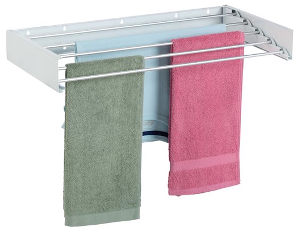 Solvix wanddroogrek inklapbaar - 15 x 80 x 40 cm - binnen - buiten - wit