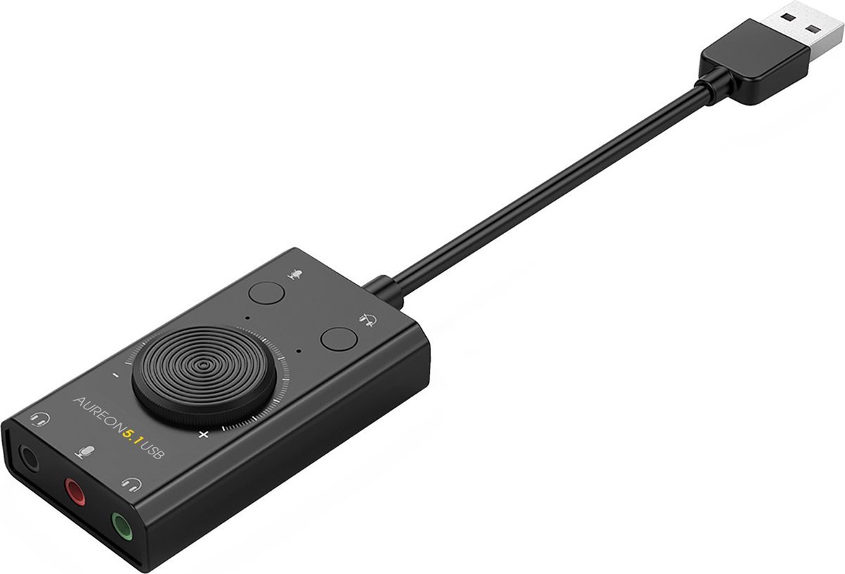 Image of Solvix TERRATEC Aureon 5.1 USB - Compacte 5.1 USB Geluidskaart MAC & PC - 2 x Hoofdtelefoon en 1 x Microfoon - mute en volumeregeling - zwart