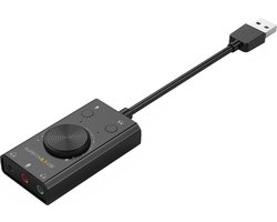 Solvix TERRATEC Aureon 5.1 USB - Compacte 5.1 USB Geluidskaart MAC & PC - 2 x Hoofdtelefoon en 1 x Microfoon - mute en volumeregeling - zwart