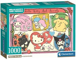 Clementoni Legpuzzel Hello Kitty Vol. 2 - Puzzel 1000 Stukjes - Jigsaw Puzzle - Compact Box - Legpuzzels en Puzzels voor Volwassenen