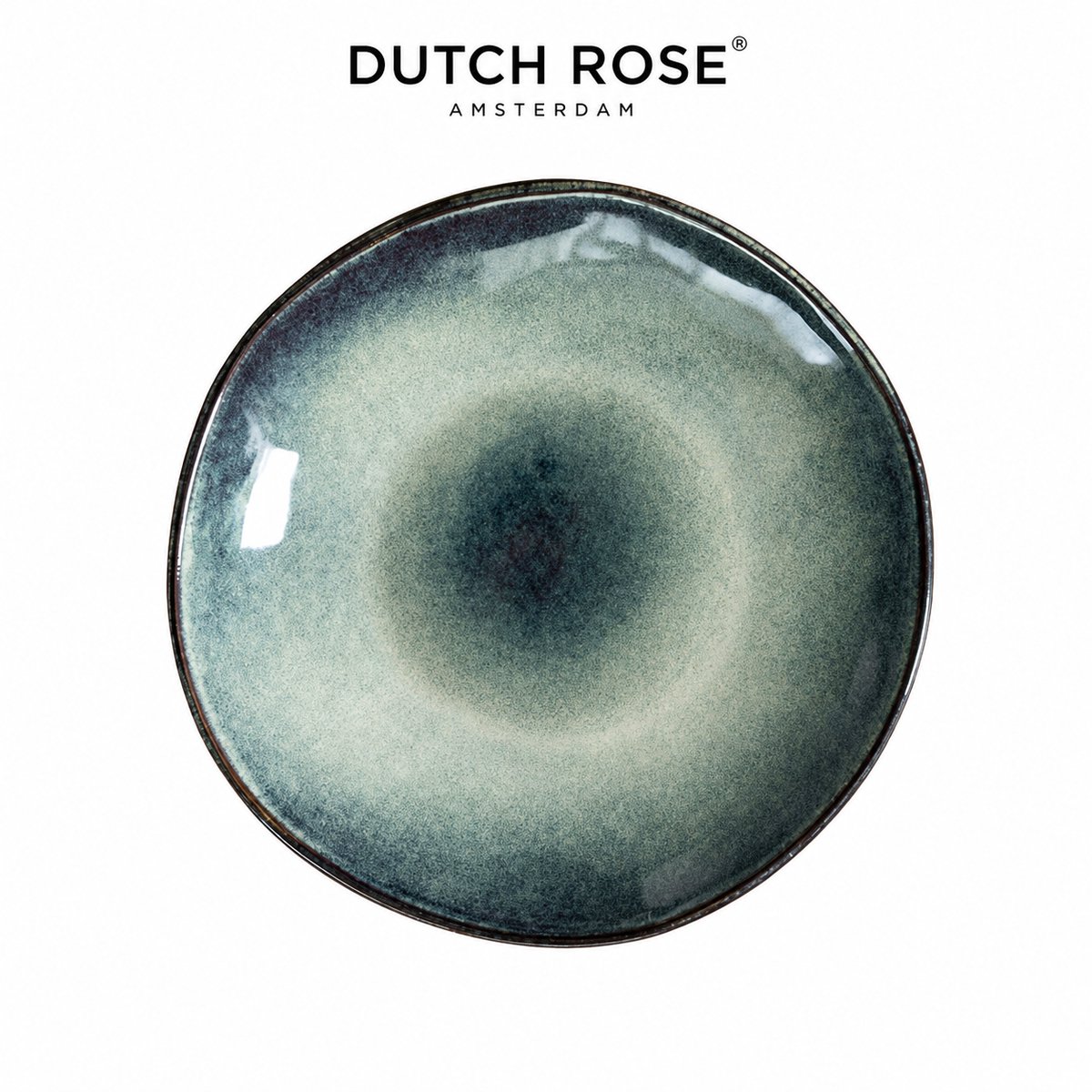 Dutch Rose Organic Diepe Borden - Pasta bord - Ø 23,5cm - Stoneware Handgemaakt - Groen