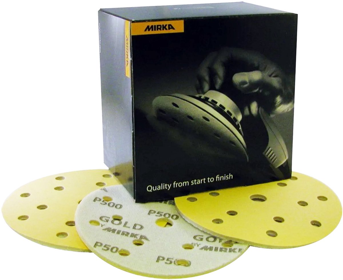 MIRKA Gold Soft Schuim Schuurschijven 150mm met 15 gaten - P320