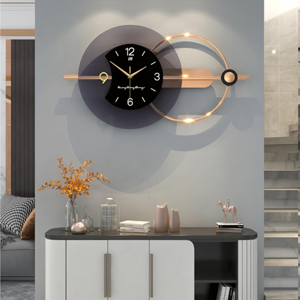 Zavio® Wandklok Industrieel - Klok Muur - Ronde Klok Modern