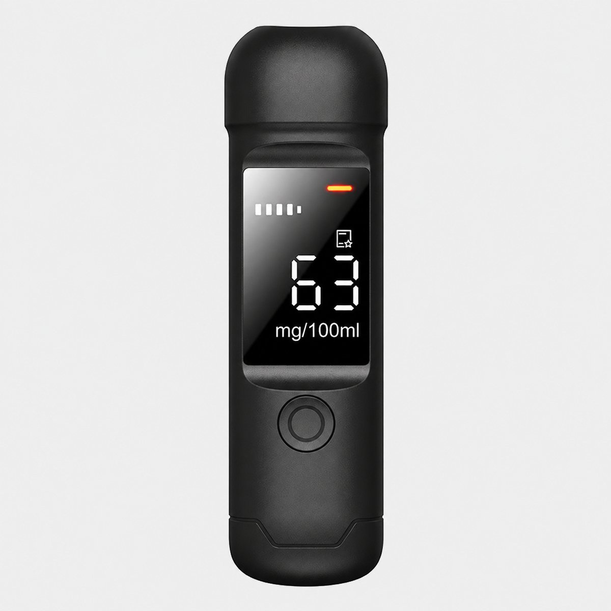 Sercano Digitale Alcoholtester – Contactloze Blaastest Zonder Mondstuk – Alcoholmeter met LCD Kleurendisplay & Geluidswaarschuwing – USB-C Oplaadbaar – Compact & Draagbaar – Zwart