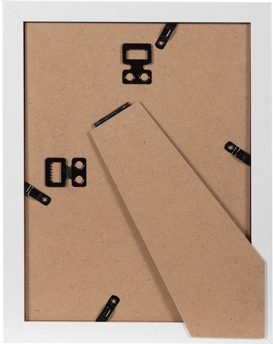 Fotolijsten set van 3 - witte houten lijsten - 6x4 mat - voor wand- en tafelmontage - ShopVlot